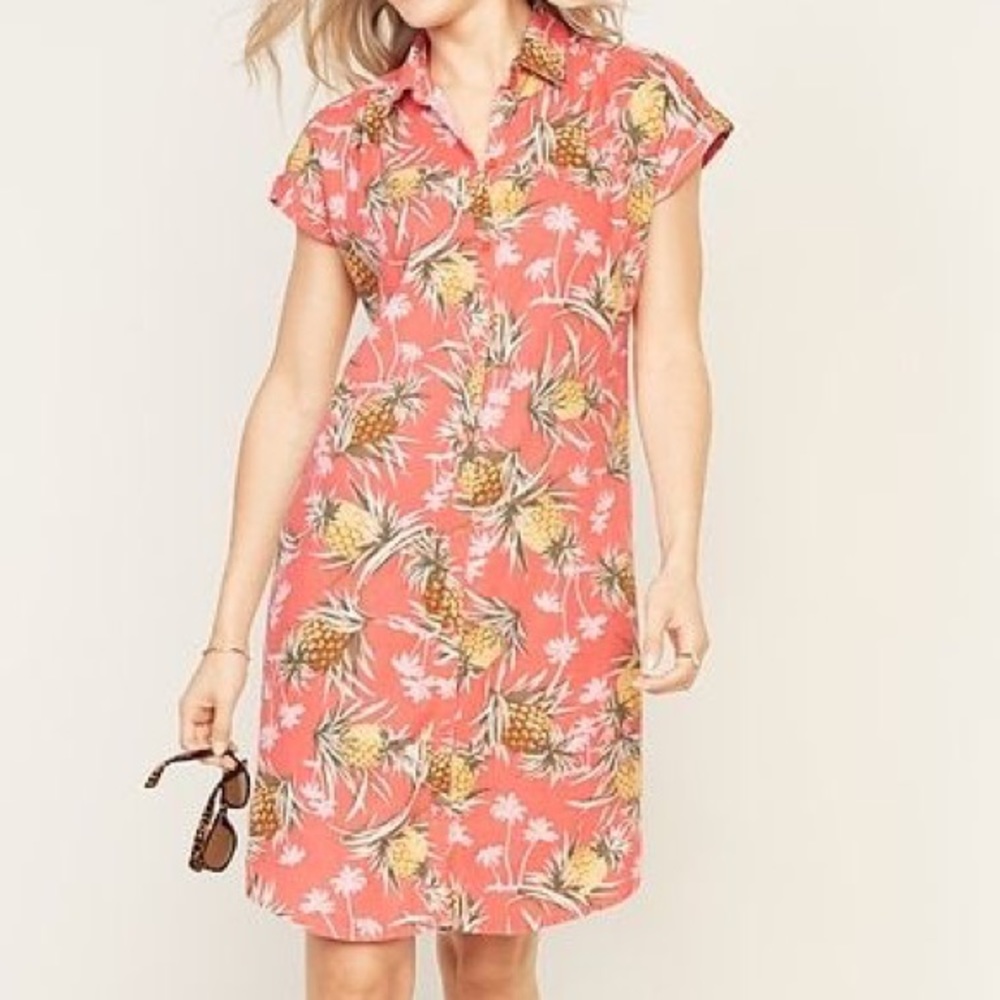 Old Navy shirt dress pineapple print